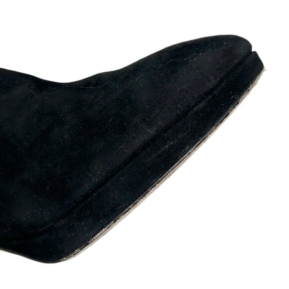 Stuart Weitzman Ledyland Black Suede Leather Tie Back Over the Knee Heeled Boots - Picture 10 of 11